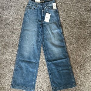 DL1961 Medium Blue Wide Leg Jeans